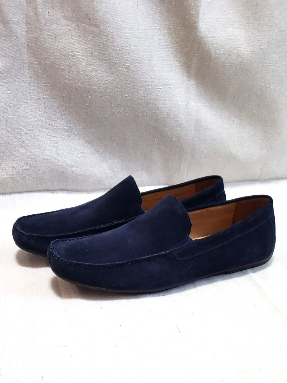 Florsheim Men’s Size 10.5 Navy Blue Loafer Suede Leather Slip-On Shoes Moc Toe